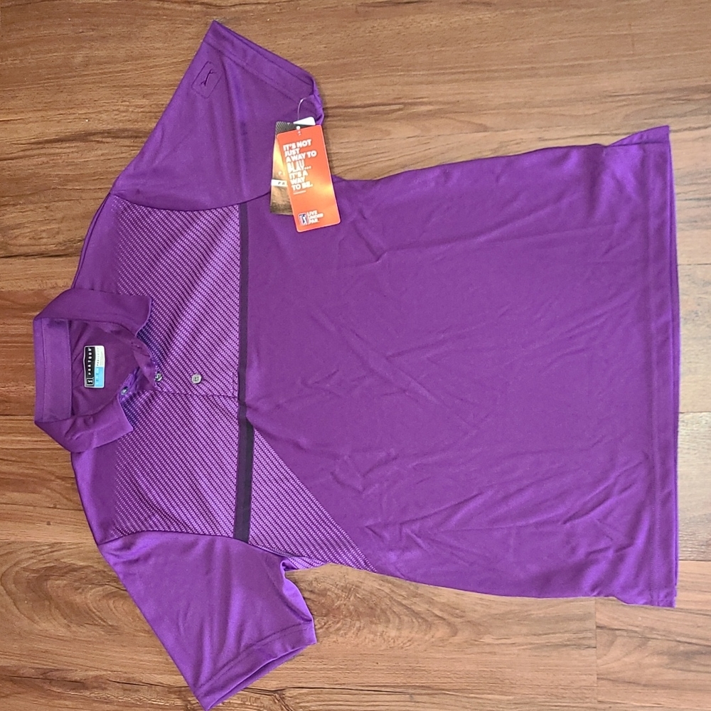 PGA purple geo Pro Series golf shirt